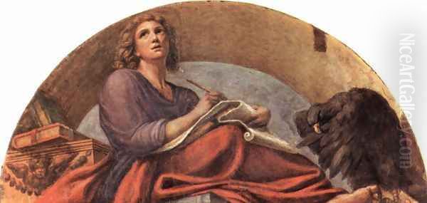 Frescoes in the church of San Giovanni Evangelista in Parma, Bezel, scene of St. John the Evangelist - view 1