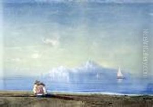 Fisherfolk On The Shore by Guglielmo Giusti