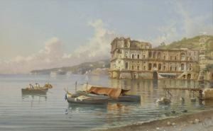 Neapel - Der Palazzo Donn'anna Am Capo Posillipo. by Guglielmo Giusti