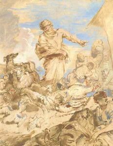 Noah guiding the animals into the Ark by Giovanni Benedetto Castiglione