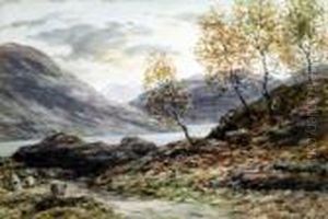 Highland Loch, With Sheep Grazing by John Hamilton Glass