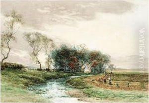 Potato Pickers In A Landscape by John Hamilton Glass
