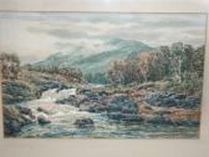 A Mountain Torrent Near Balmoral Castle, Braemar, Scotland by John Hamilton Glass