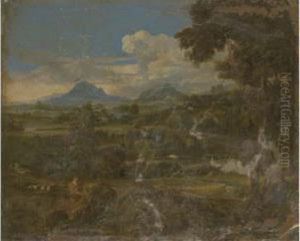 A Classical Landscape With A Figure By A Rock A Classical Landscape With A Figure By A Rock