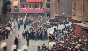 Corpus Christi procession leaving the Church of Santa Maria del Mar, 1898 by Ramon Casas