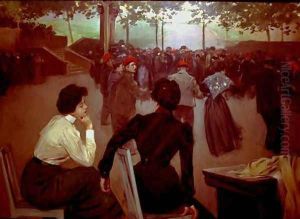 Sardanas in the Fountain of Saint Roque in Olot, c.1901-02 by Ramon Casas