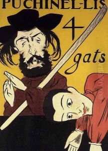 Punch with four cats by Ramon Casas