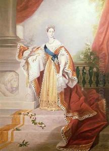 Portrait of Queen Victoria in Coronation Robes by Alfred-Edward Chalon