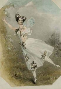 Marie Taglioni (1804-84) in 'Flore et Zephire', c.1830 by Alfred-Edward Chalon