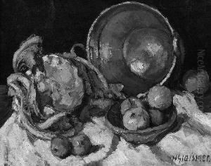 H. "stillleben Mit Kohl Und Fruchten". Sign. Ol Auf Lwd. 55 X 70 Cm. Rahmen H. "stillleben Mit Kohl Und Fruchten". Sign. Ol Auf Lwd. 55 X 70 Cm. Rahmen
