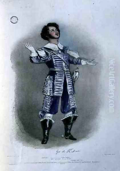 Giovanni Battista Rubini (1794-1854) as Arturo in 'I Puritani', from 'Recollections of the Italian Opera' - view 1