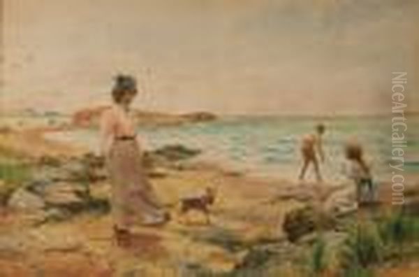 Coastal View With A Lady - view 1