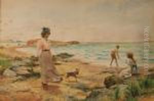 Coastal View With A Lady Coastal View With A Lady