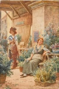 A Flower Market by Alfred Glendening