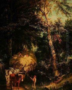 Crossing the Brook by Alfred-Edward Chalon