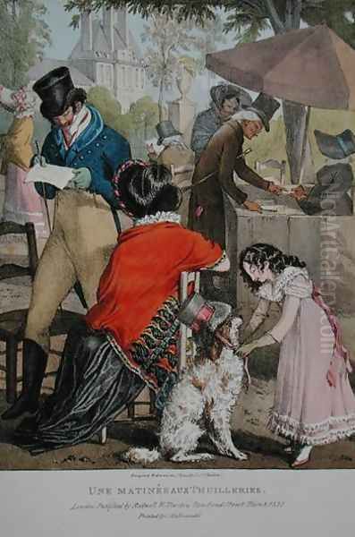 A matinee in the Jardin des Tuileries, from 'Twenty-four Subjects, Exhibiting the Costume of Paris', 1817-22 by John James Chalon