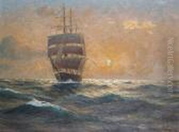 A Ship At Sunset - view 1