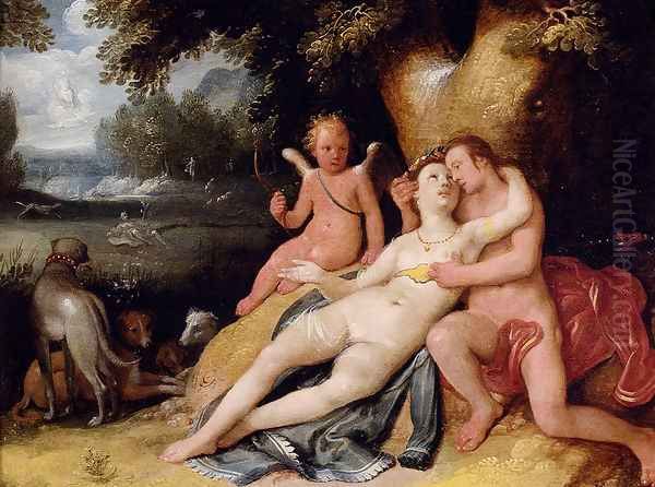 Venis And Adonis With Cupid In A Landscape - view 1