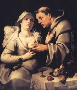 The Monk and the Nun 1591 by Cornelis Cornelisz Van Haarlem