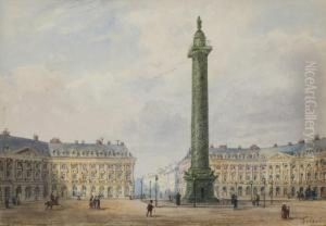 Vue De La Place Vendome A Paris