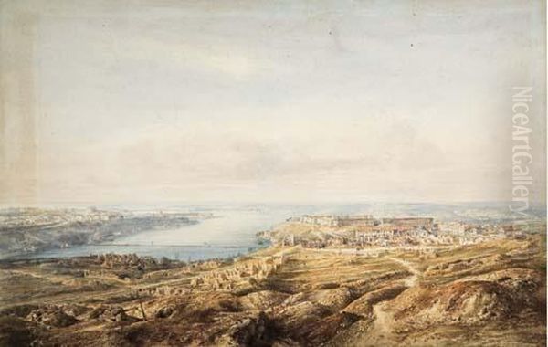 Vue De La Ville De Sebastopol Apres Le Siege, La Mer Noire A L'arriere-plan - view 1