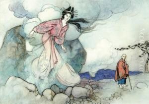 The Princess And The Holy Man. by Warwick Goble