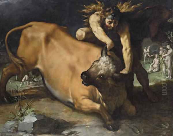 Hercules and Achelous by Cornelis Cornelisz Van Haarlem