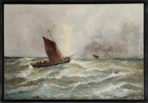 Bateau Dans La Tempete by Alfred Godchaux
