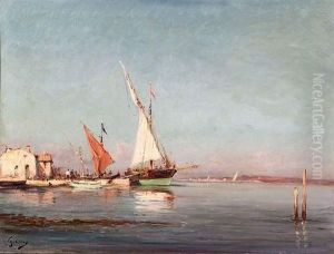 Paysages Aux Martigues. by Alfred Godchaux