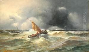 Barque De Peche Dans La Vague