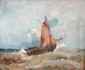 Voilier Sur La Mer Agitee by Emile Godchaux