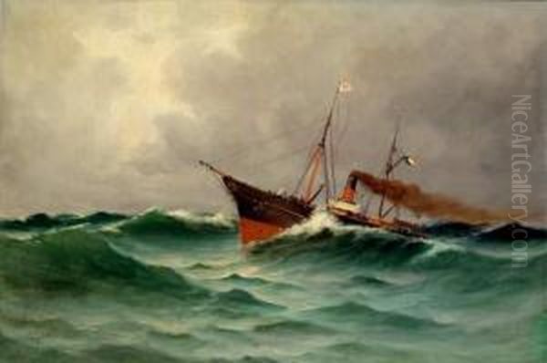 Bateau A Vapeur Dans La Tempete - view 1