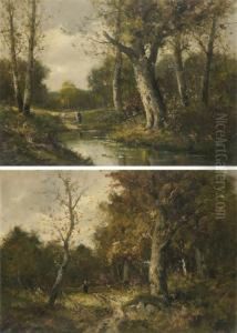 Etang Au Milieu D'un Paysage Forestier by Emile Godchaux