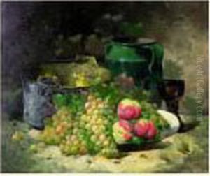 Nature Morte Aux Raisins Et Aux Peches by Emile Godchaux