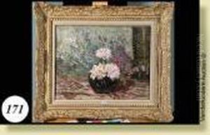 Vase De Fleurs by Ernst Jean Joseph Godfrinon