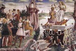 Allegory of April- Triumph of Venus (detail 2) 1476-84
