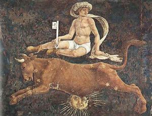 Allegory of April- Triumph of Venus (detail 3) 1476-84 by Francesco Del Cossa