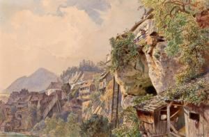 Motiv Aus Hallstatt by Carl Goebel