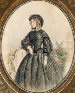 Ritratto Di Giovane Donna Dai Boccoli Biondi