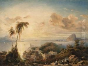 The Bay Of Rio De Janeiro, 
Looking From Santa Teresa Over Thegloria, The Sugar Loaf Beyond