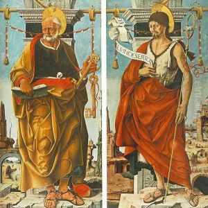 St Peter and St John the Baptist (Griffoni Polyptych) 1473 by Francesco Del Cossa