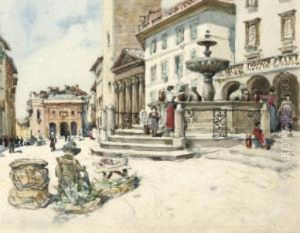 On The Piazza Della Minerva, Assisi - view 1
