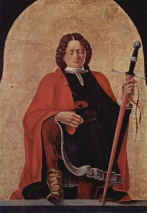 St Florian (Griffoni Polyptych) 1473 by Francesco Del Cossa