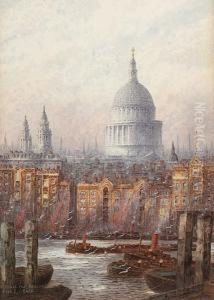 St. Pauls From Bankside by Frederick E.J. Goff