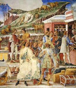 The Triumph of Mercury: June, from the Room of the Months, c.1467-70 by Francesco Del Cossa