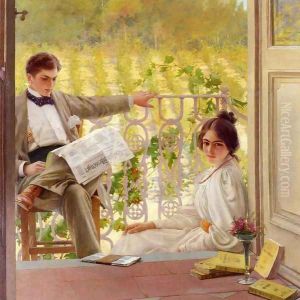 An Afternoono on the Porch by Vittorio Matteo Corcos