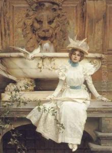 Waiting by the Fountain by Vittorio Matteo Corcos