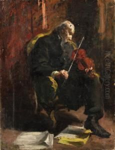 Der Geigenspieler. by Emilio Gola