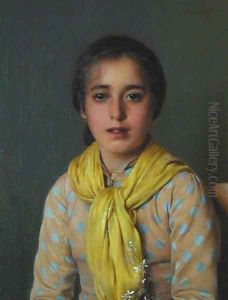 Girl with Yellow Shawl by Vittorio Matteo Corcos