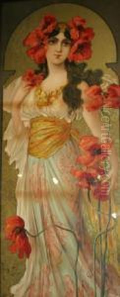 Decorative Art Noveau Panel - view 1